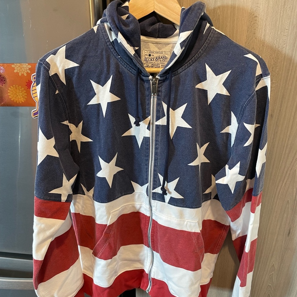 Lucky Brand American Flag Zip Hoodie